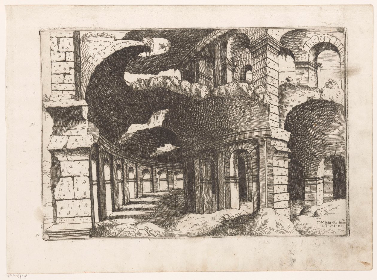 Roma Kolezyumu (nesne üzerindeki başlık) by Giovanni Battista Pittoni (I)