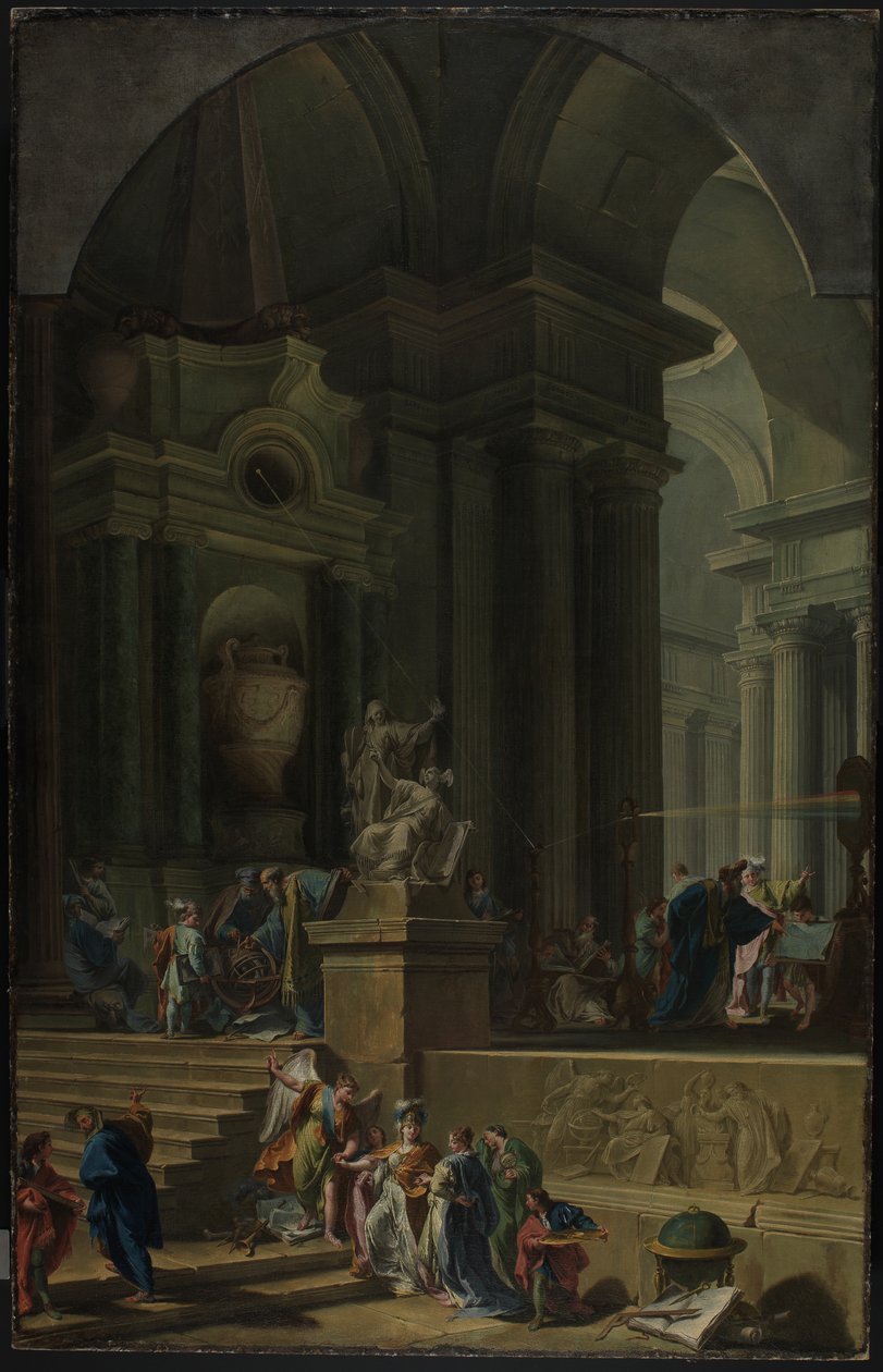 Sir Isaac Newton için alegorik bir anıt by Giovanni Battista Pittoni