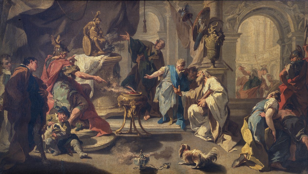 Hannibal, Romalılara sonsuz düşmanlık yemini ediyor, c.1723 (tuval üzerine yağlı boya) by Giovanni Battista Pittoni