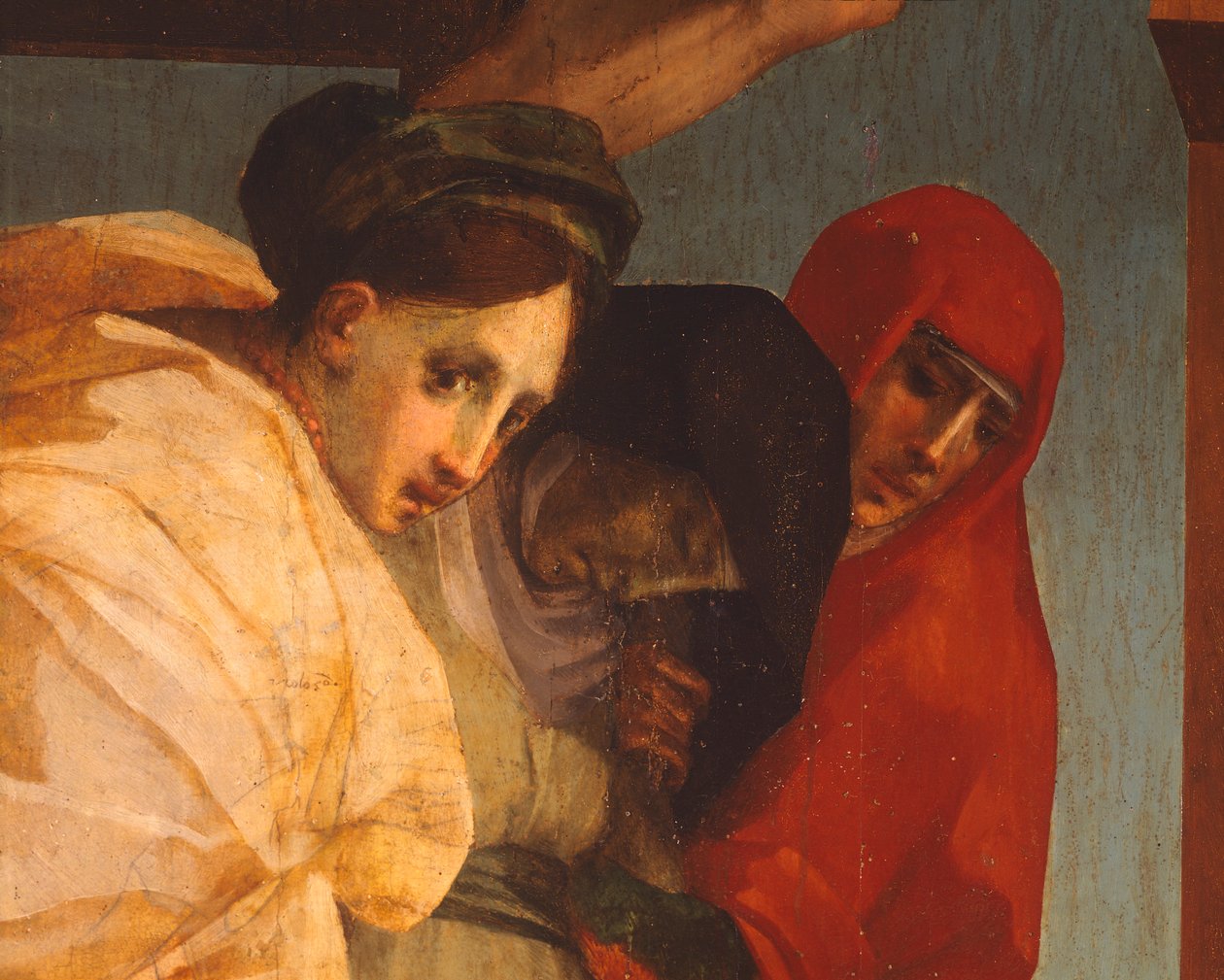 Kaplama, Rosso Fiorentino (1494-1540), ahşap üzerine yağlıboya, 375x196 cm, detay by Giovanni Battista Rosso Fiorentino