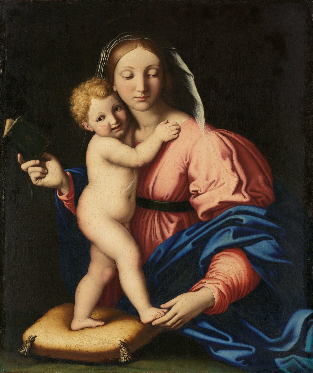 bakire ve çocuk by Giovanni Battista Salvi (workshop of)
