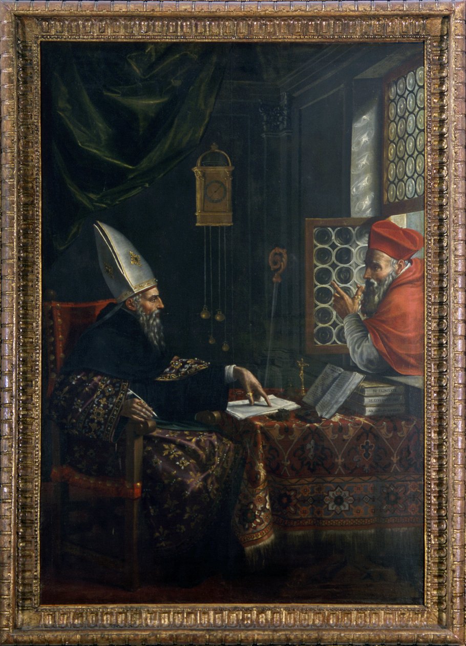 Aziz Jerome, Aziz Augustine'e görünür by Giovanni Battista Tassinari