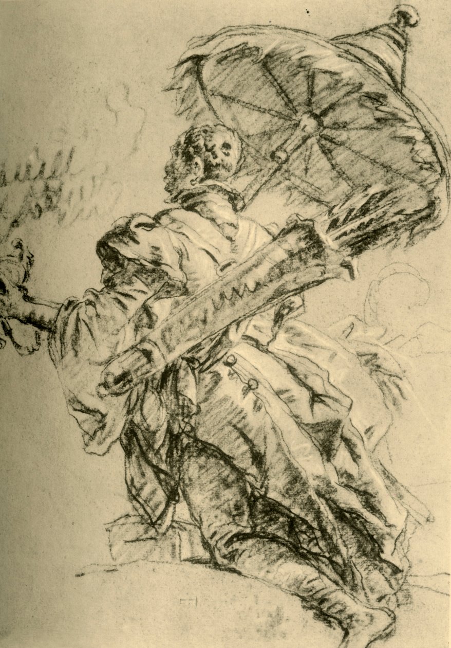 Sadak ve güneşlikli bir Moor, 1752, 1928. by Giovanni Battista Tiepolo