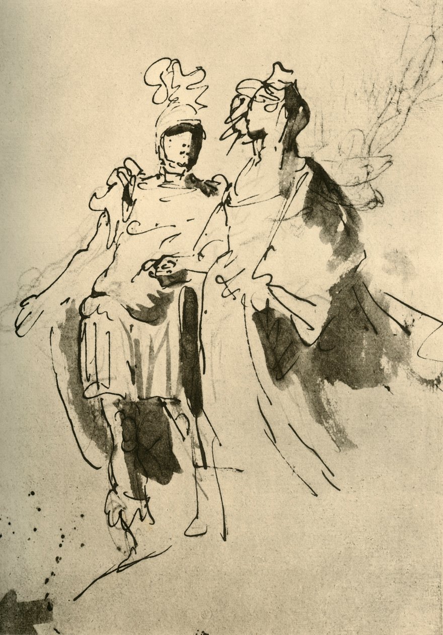 Bir Asker ve Bir Kadın, 18. yüzyılın ortaları, 1928 by Giovanni Battista Tiepolo