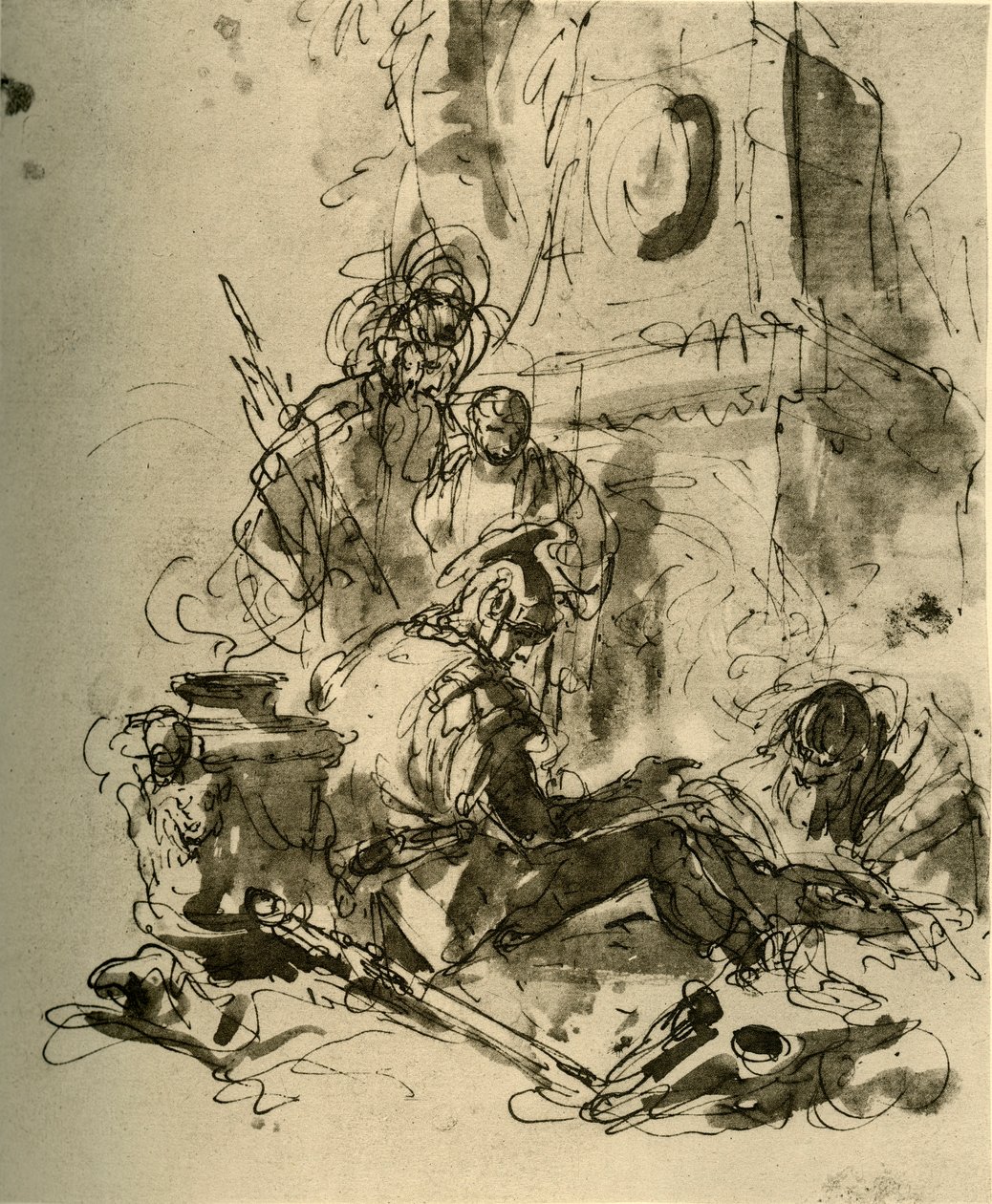 Oturan bir Asker, 18. yüzyılın ortaları, 1928 by Giovanni Battista Tiepolo
