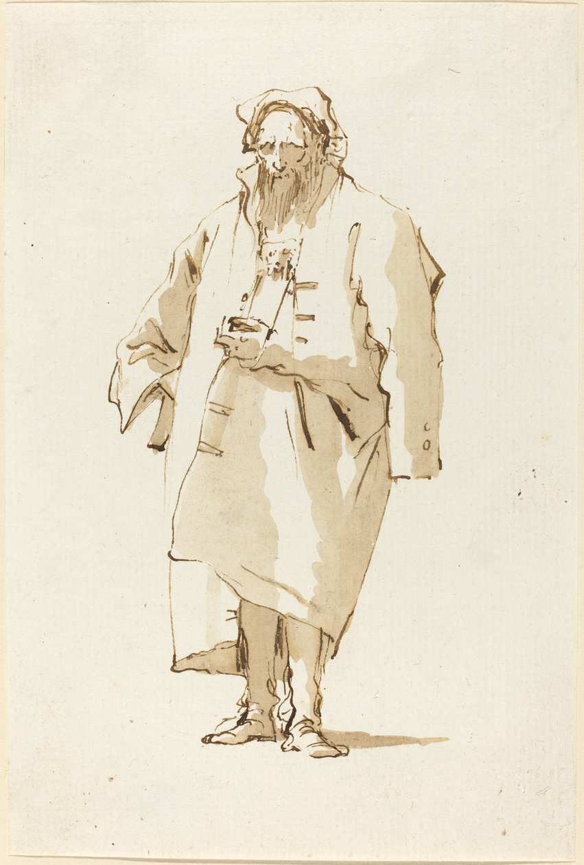 Bir Palto Giyen Ayakta Doğulu by Giovanni Battista Tiepolo