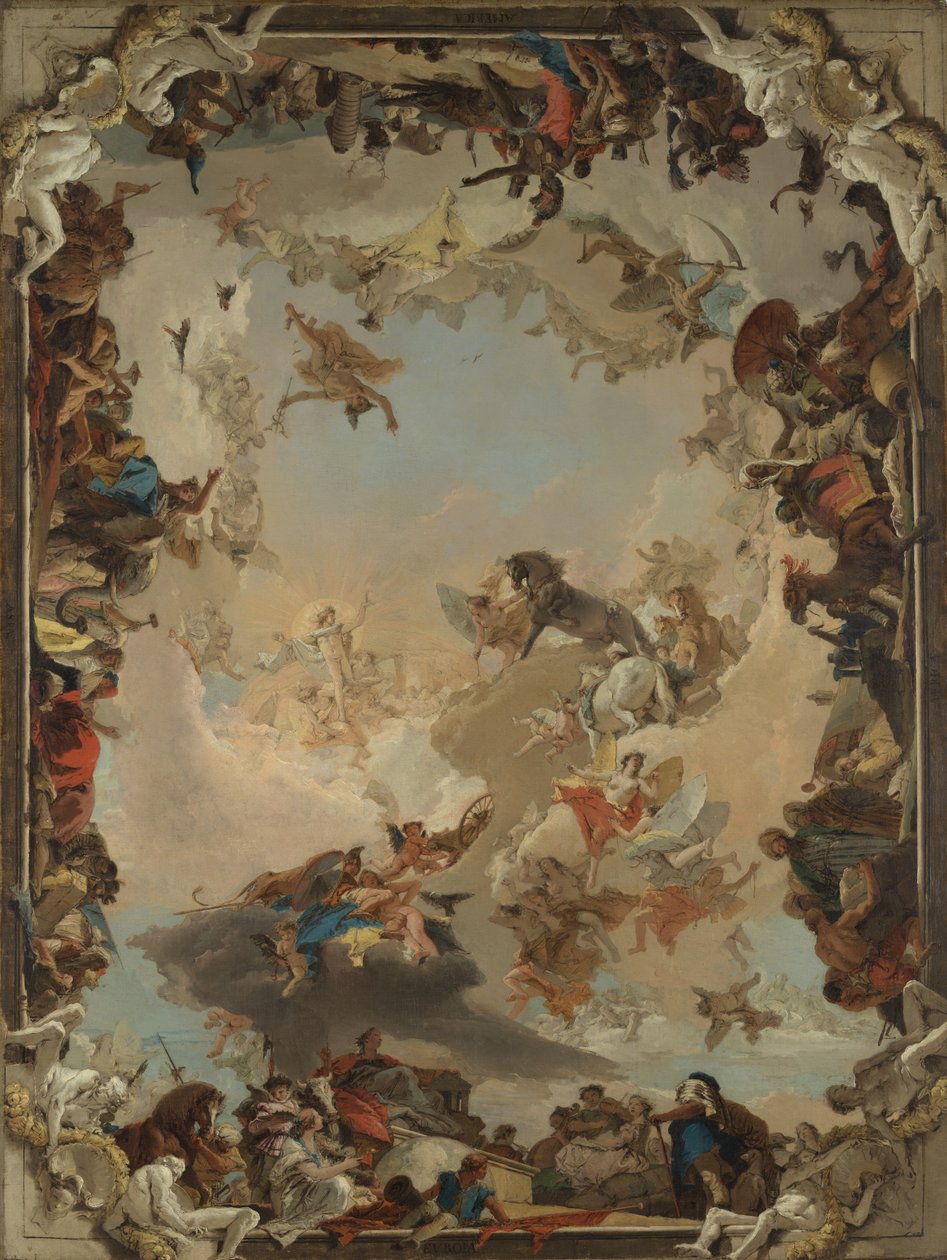 Gezegenler ve Kıtalar Alegorisi, 1752. by Giovanni Battista Tiepolo