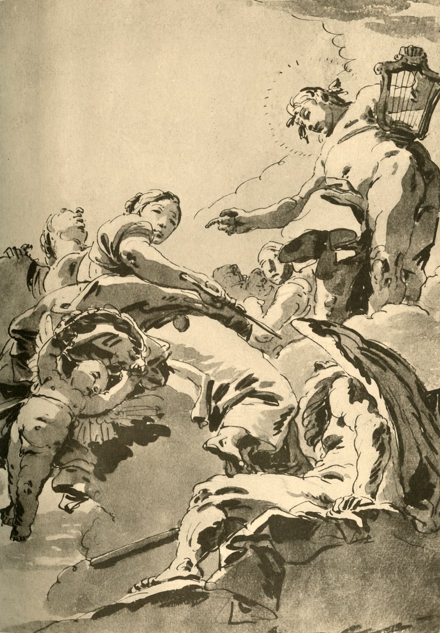 Apollo, İlham Perileri ve Kronos, c1730, 1928 by Giovanni Battista Tiepolo