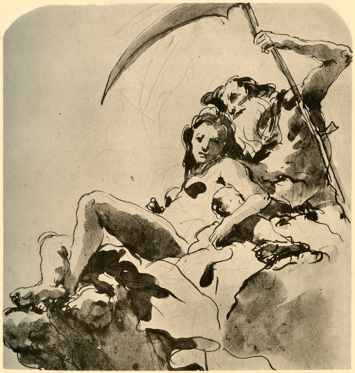 Chronos ve Genç Bir Kadın, 18. yüzyılın ortaları, 1928 by Giovanni Battista Tiepolo
