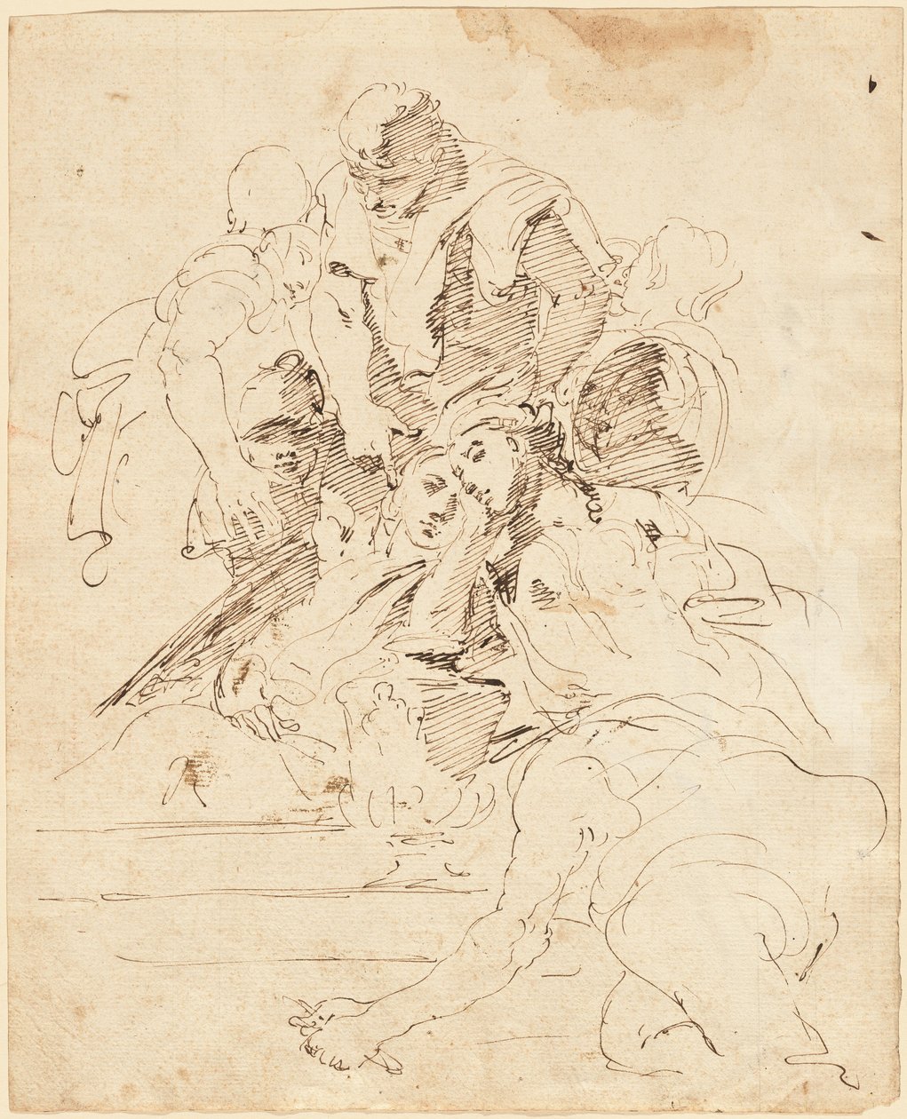 Bir Urn Etrafında Toplanmış Klasik Figürler by Giovanni Battista Tiepolo