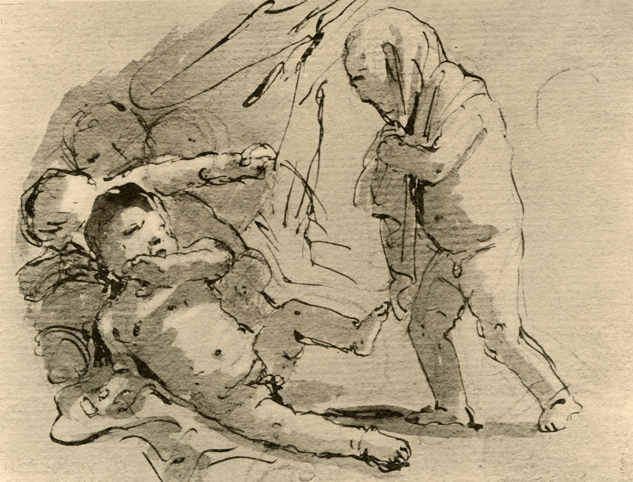 Diğer çocukları korkutan aşk tanrısı, c1757, 1928 by Giovanni Battista Tiepolo