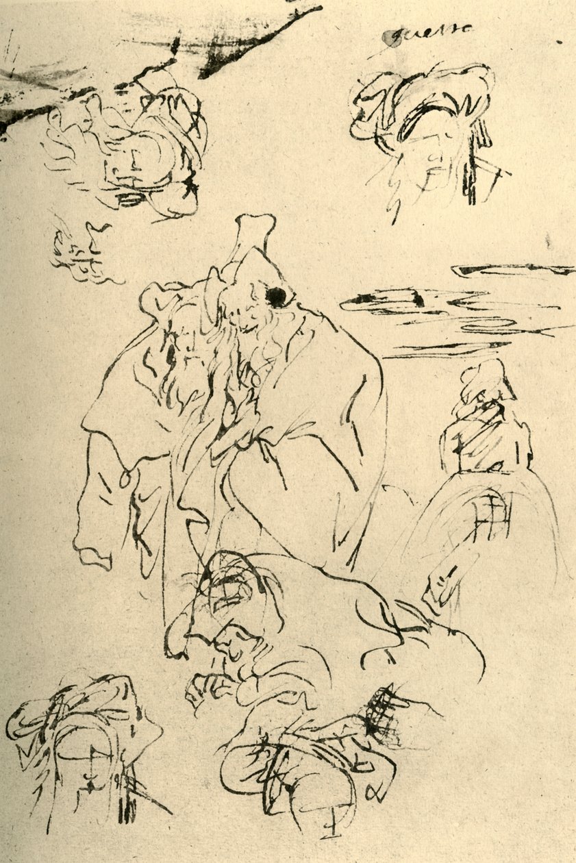 Doğuluların figürleri ve başları, 18. yüzyıl ortası, 1928 by Giovanni Battista Tiepolo