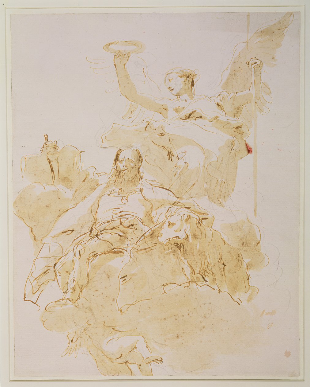 Porto Ailesinin Yüceltilmesi, c.1755-60 (kalem, kahverengi mürekkep ve yıkama, siyah tebeşir) by Giovanni Battista Tiepolo