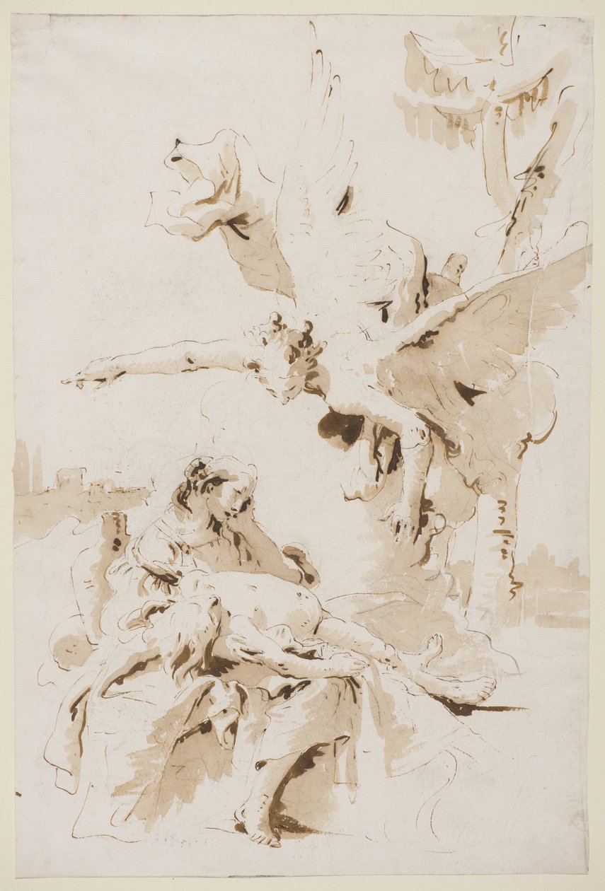 Vahşi Doğada Hacer ve İsmail, c.1725 by Giovanni Battista Tiepolo