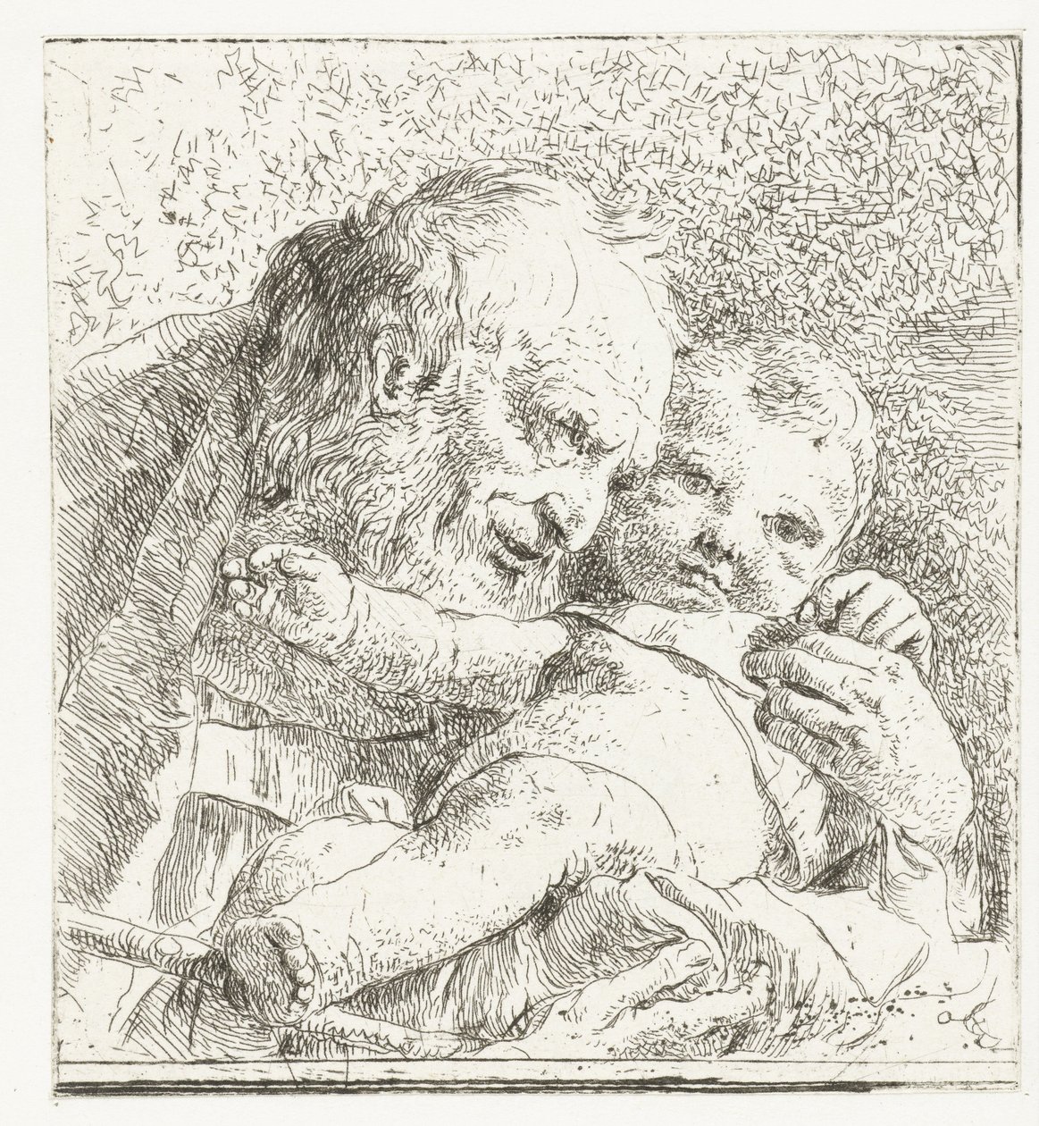 Kollarında İsa Çocuk ile Aziz Joseph by Giovanni Battista Tiepolo