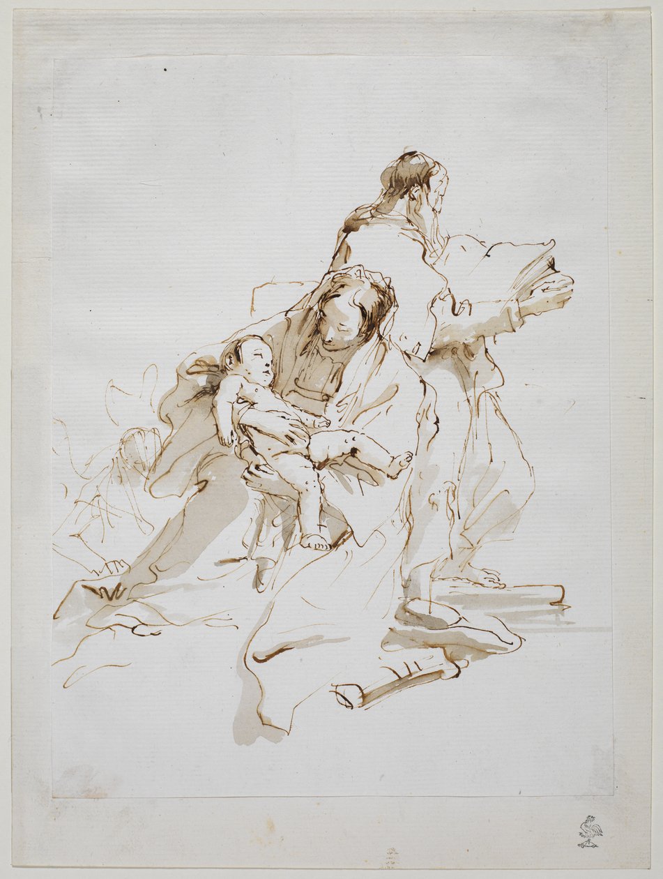 Saint Joseph Reading ile Kutsal Aile, 1757 dolaylarında by Giovanni Battista Tiepolo