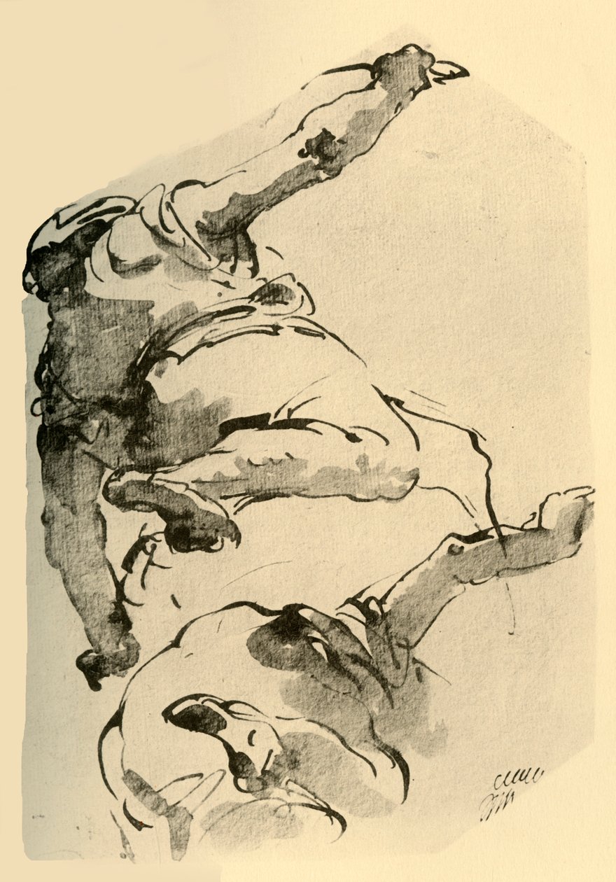 Diz çökmüş figür, arkadan bakıldığında, 1743-1744, 1928 by Giovanni Battista Tiepolo