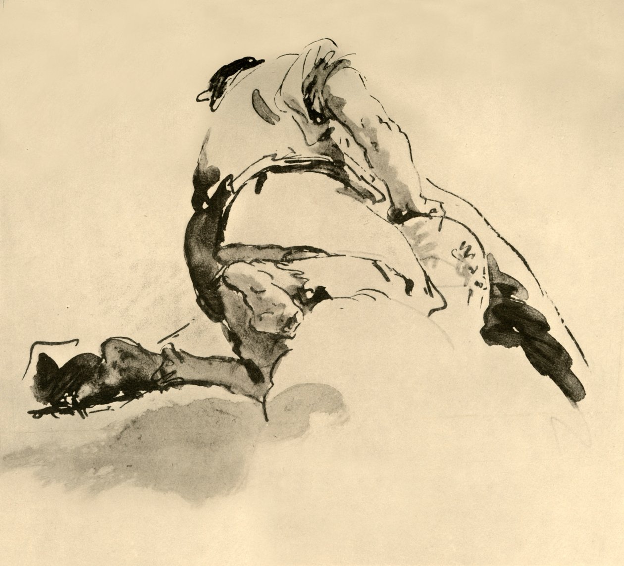 Arkadan görülen diz çökmüş figür, 18. yüzyılın ortaları, 1928 by Giovanni Battista Tiepolo