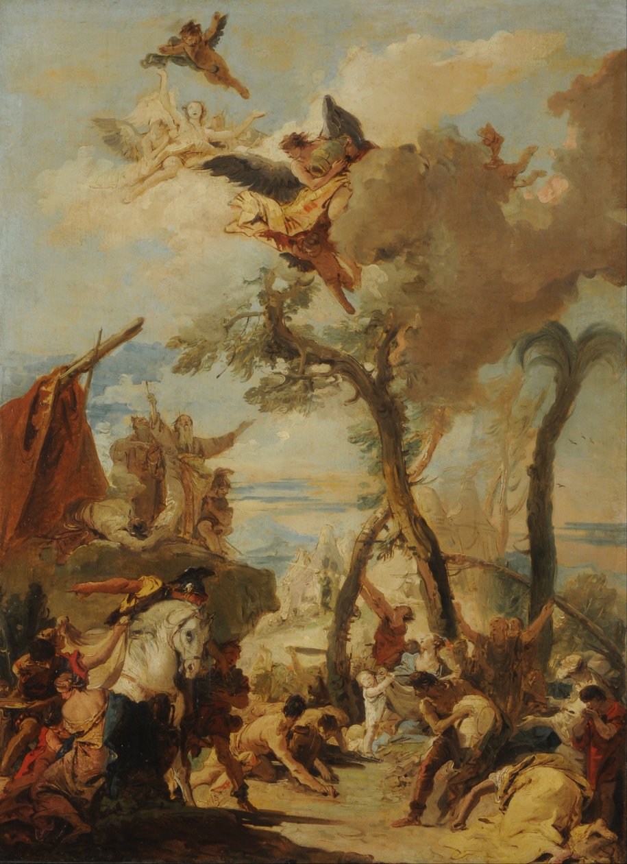 Vahşi Doğada Manna Toplayan İbraniler (kroki) by Giovanni Battista Tiepolo