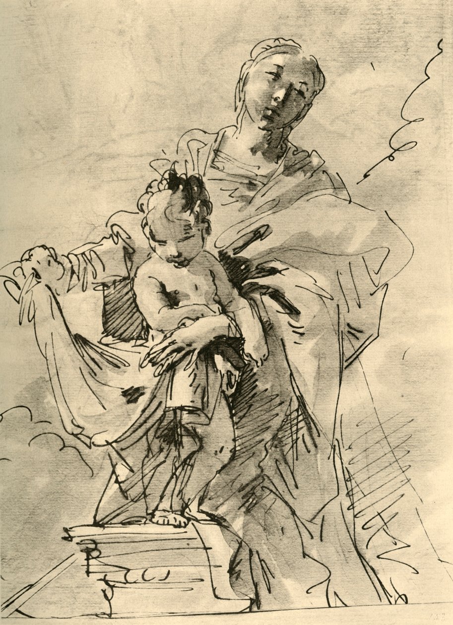 Madonna ve Çocuk, 18. yüzyılın ortası, 1928 by Giovanni Battista Tiepolo