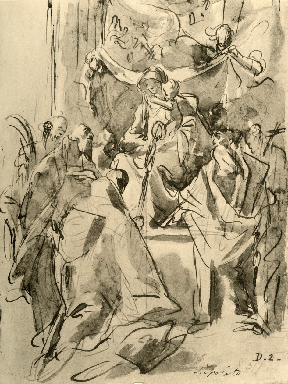 Madonna, Azizler ile tahta çıktı, 18. yüzyılın ortaları, 1928 by Giovanni Battista Tiepolo