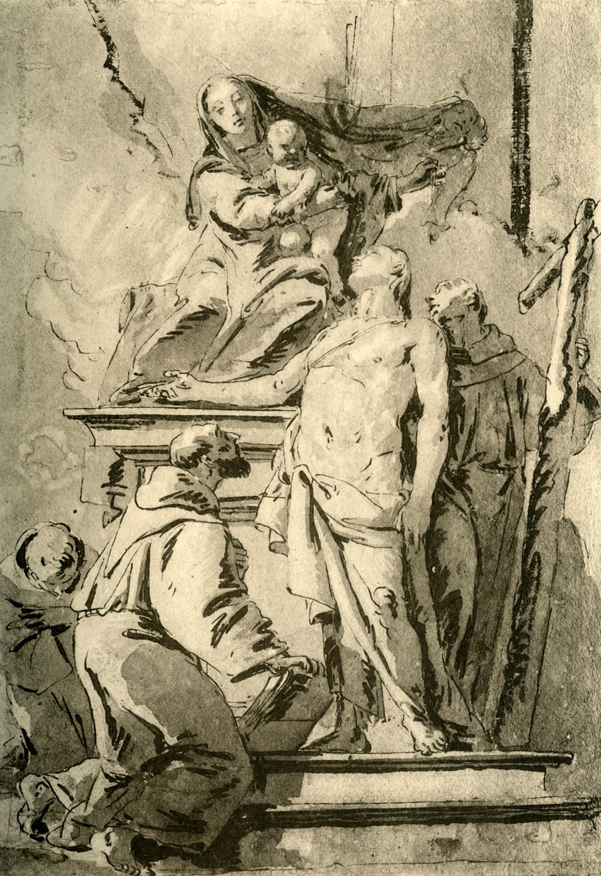Madonna, Azizler ile tahta çıktı, 18. yüzyılın ortaları, 1928 by Giovanni Battista Tiepolo