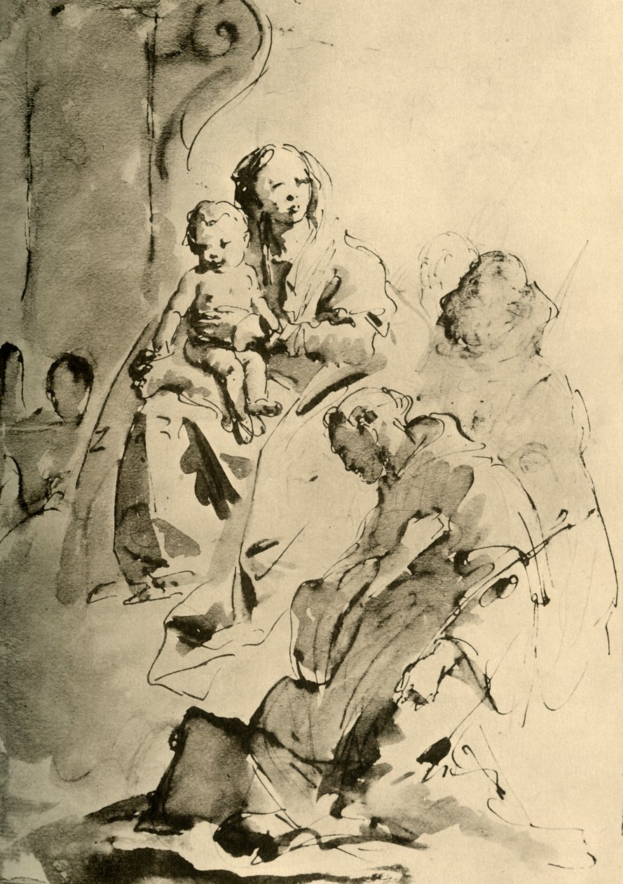 Madonna ile iki Aziz, 18. yüzyılın ortaları, 1928 by Giovanni Battista Tiepolo