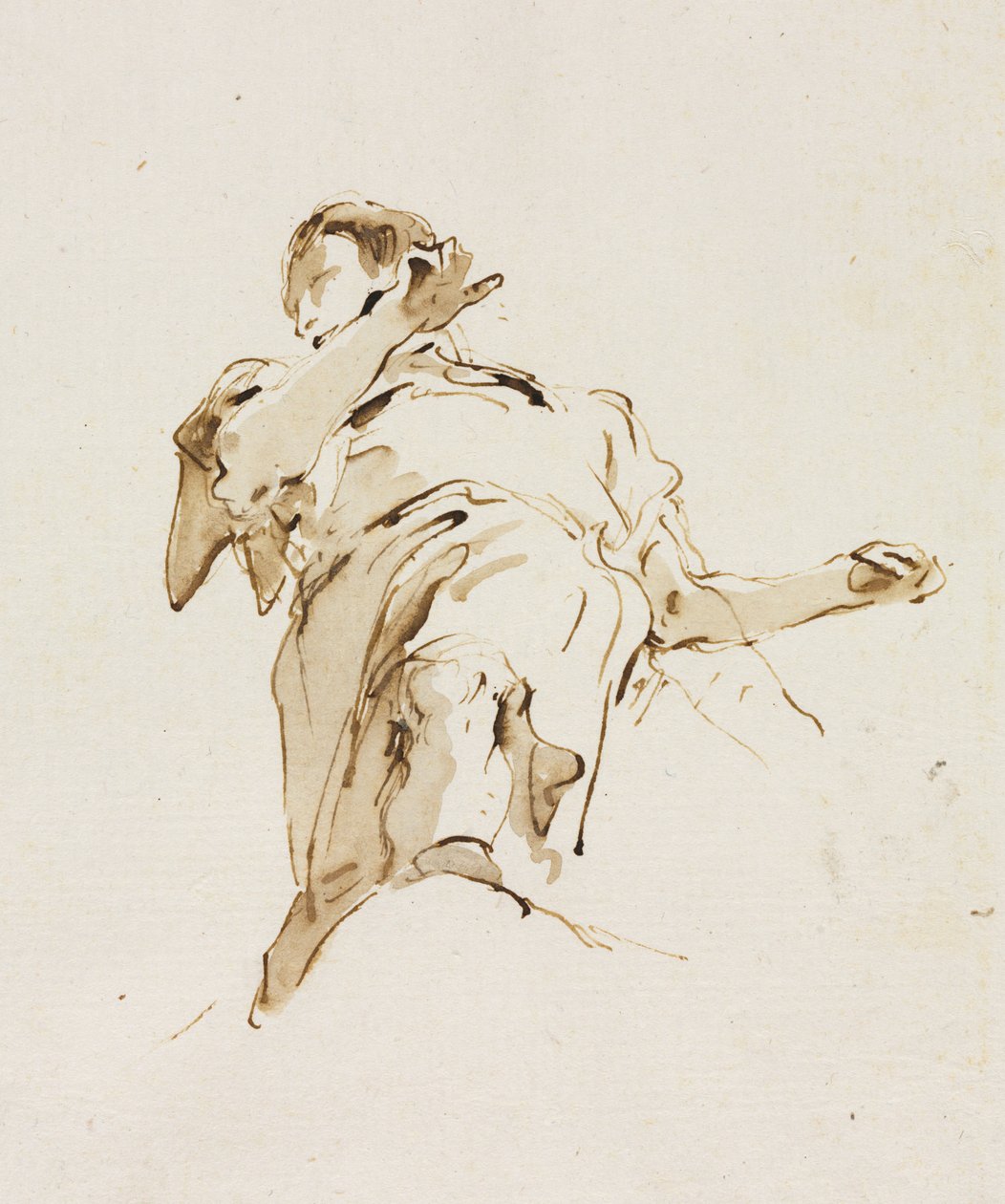 Aşağıdan Görülen Erkek Figürü, c. 1740