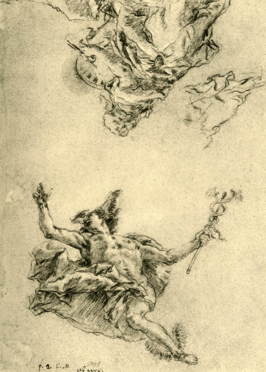 Merkür ve Resim, 1752-1753, 1928 by Giovanni Battista Tiepolo