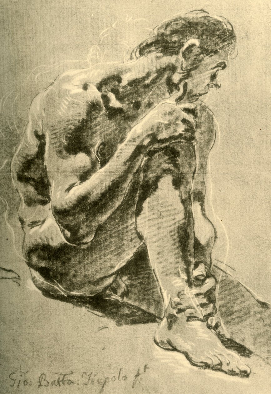 Çıplak oturan, 1715-1716, 1928 by Giovanni Battista Tiepolo
