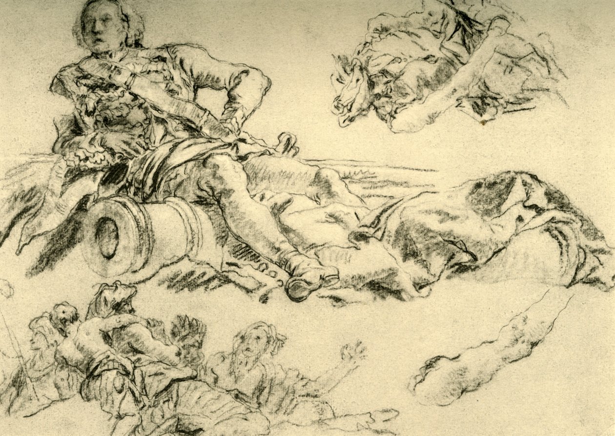 Subay bir topun yanında kamp kurdu, 1752-1753, 1928 by Giovanni Battista Tiepolo