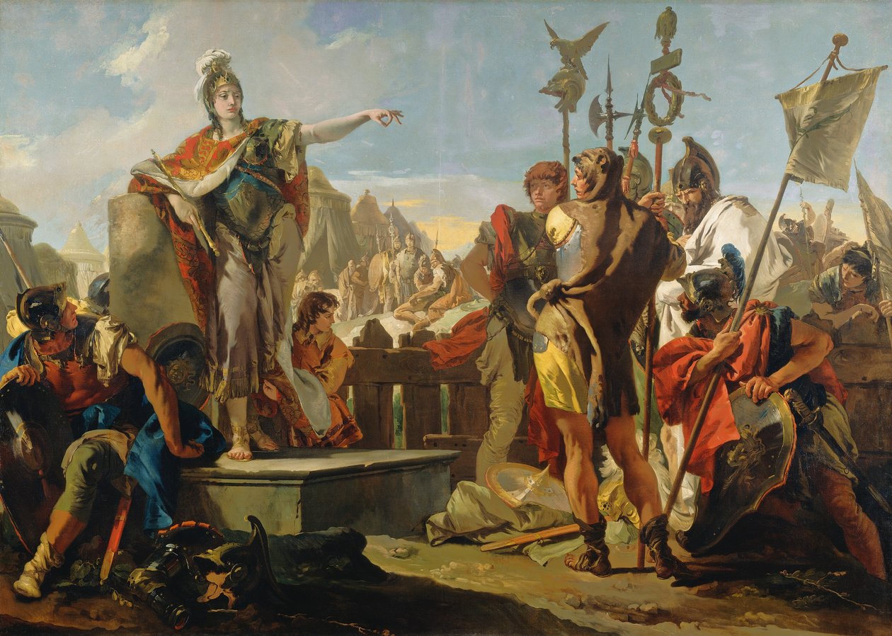 Kraliçe Zenobia Askerlerine Sesleniyor, 17251730. by Giovanni Battista Tiepolo