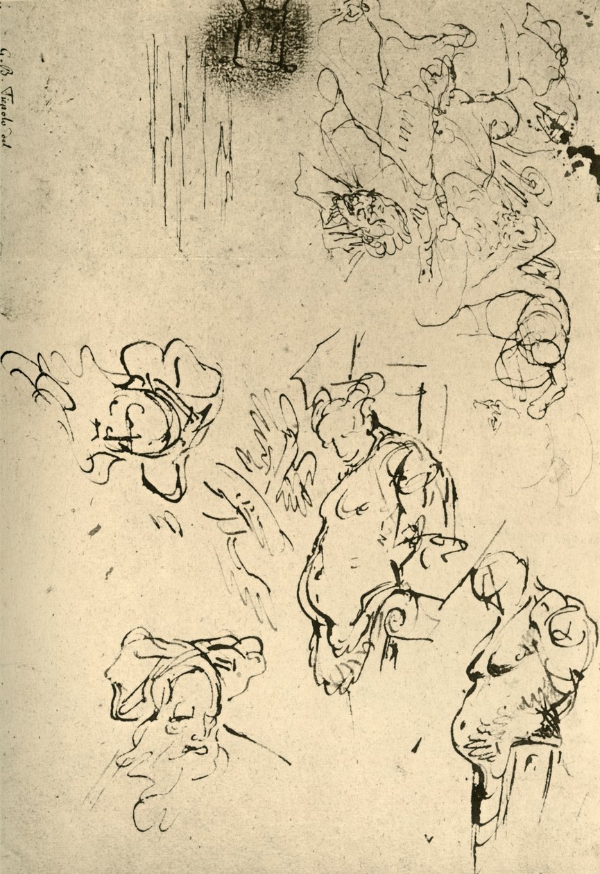 Satyr Herms ve Doğulu Başlar, 18. yüzyılın ortaları, 1928 by Giovanni Battista Tiepolo