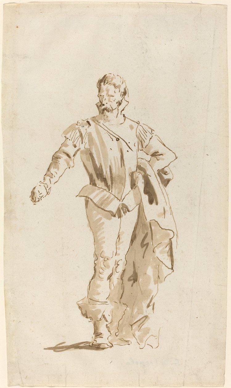 Onaltıncı Yüzyıl Kostümlü Ayakta Adam by Giovanni Battista Tiepolo