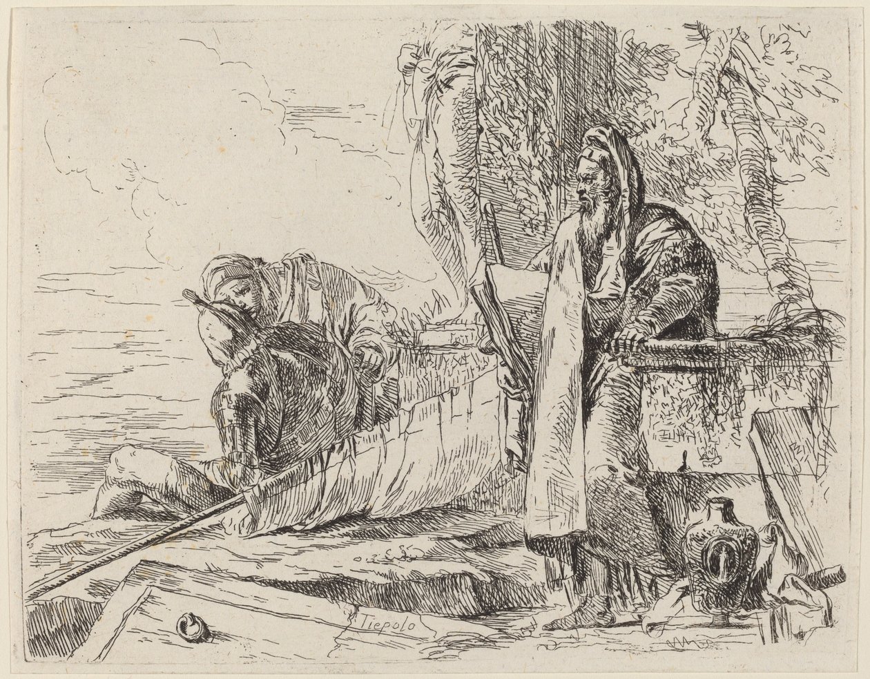 Daimi Filozof ve Diğer İki Figür by Giovanni Battista Tiepolo