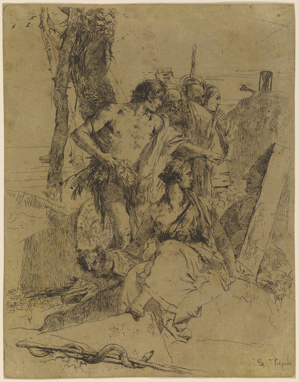 Punchinello Mezarının Keşfi by Giovanni Battista Tiepolo