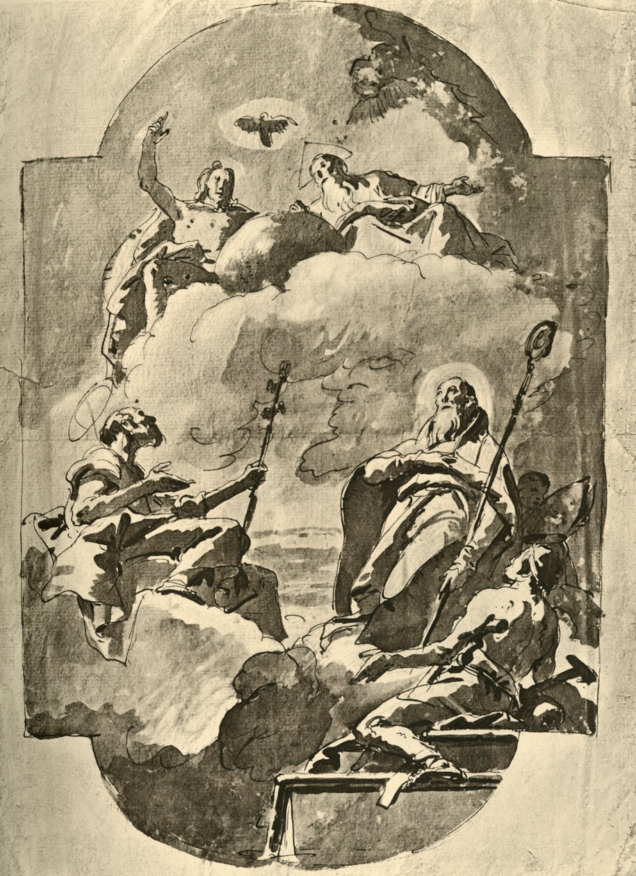 Trinity ve Azizler, 18. yüzyılın ortaları, 1928 by Giovanni Battista Tiepolo