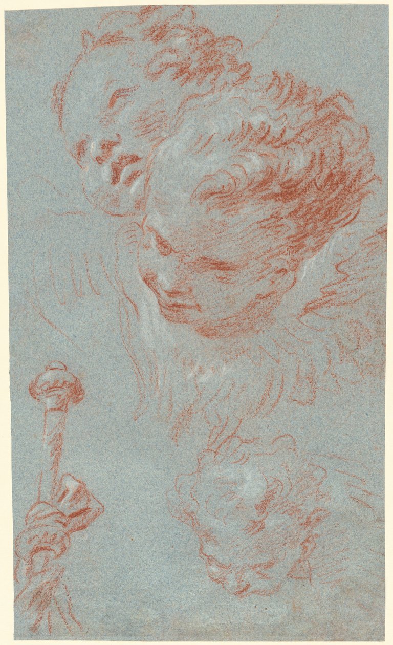Üç Kerubi ve Şeritli Bir Asa by Giovanni Battista Tiepolo