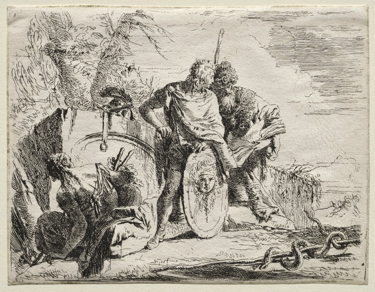 Çeşitli Kaprisler: Astrolog ve Genç Asker. by Giovanni Battista Tiepolo