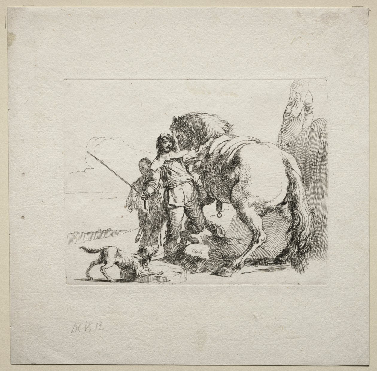 Çeşitli Kaprisler: Atına Binen Süvari by Giovanni Battista Tiepolo