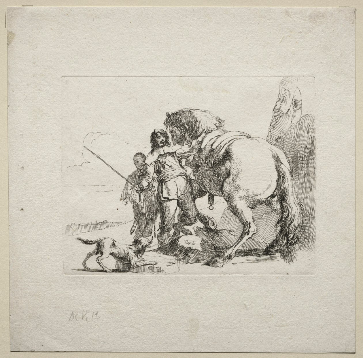 Çeşitli Kaprisler: Atına Binen Süvari, 1785. by Giovanni Battista Tiepolo