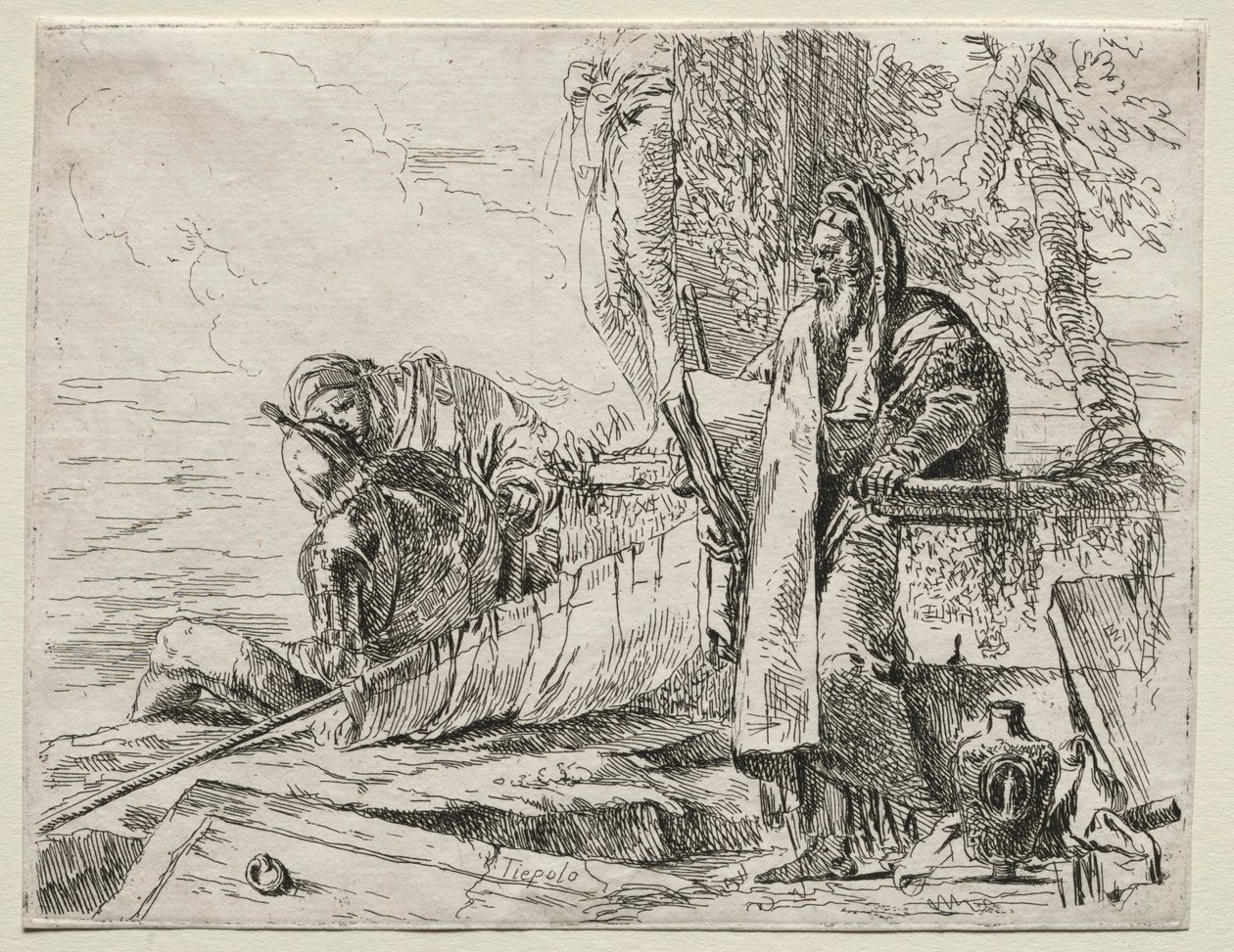 Çeşitli Kaprisler: Bir Kitap Tutan Filozof. by Giovanni Battista Tiepolo