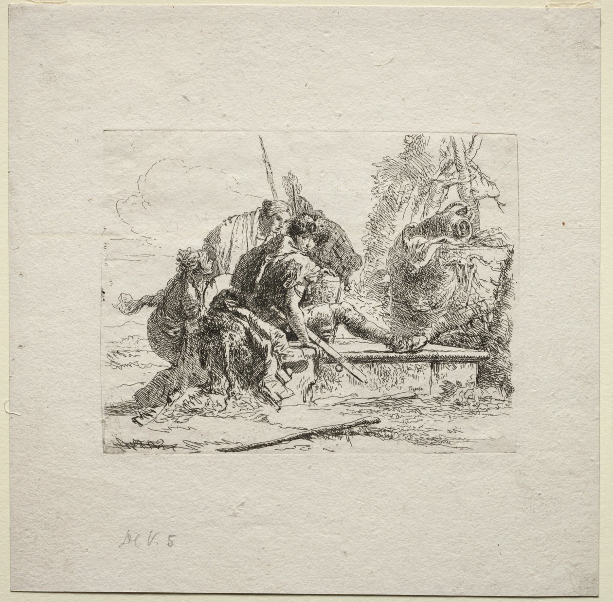 Çeşitli Kaprisler: İki Asker ve İki Kadın by Giovanni Battista Tiepolo