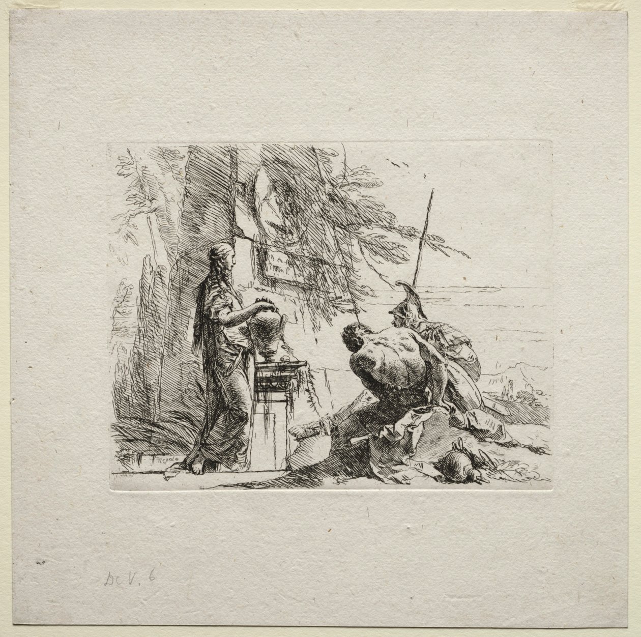 Çeşitli Kaprisler: Elleri Vazoda Duran Kadın, 1785. by Giovanni Battista Tiepolo