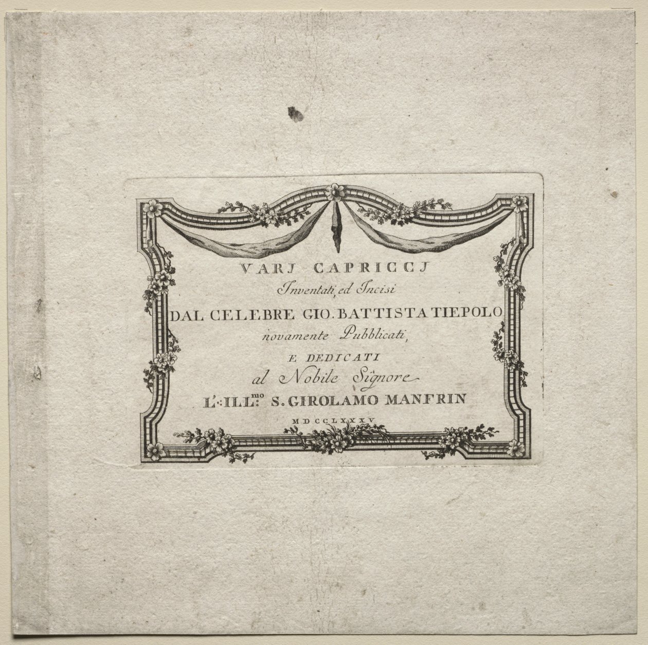Çeşitli Kaprisler: Başlık Sayfası by Giovanni Battista Tiepolo