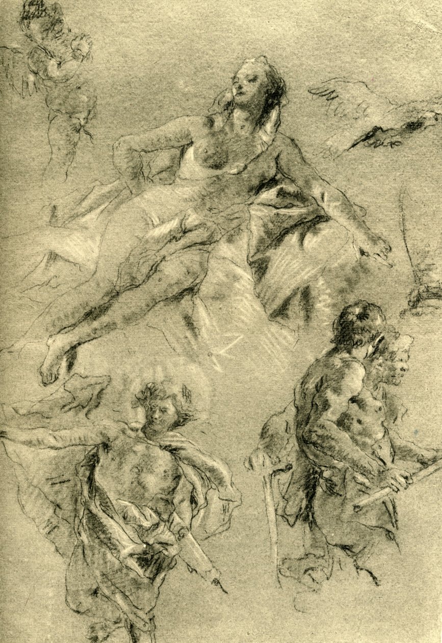 Venüs dinlenme ve diğer figürler, c1762-c1766, 1928 by Giovanni Battista Tiepolo