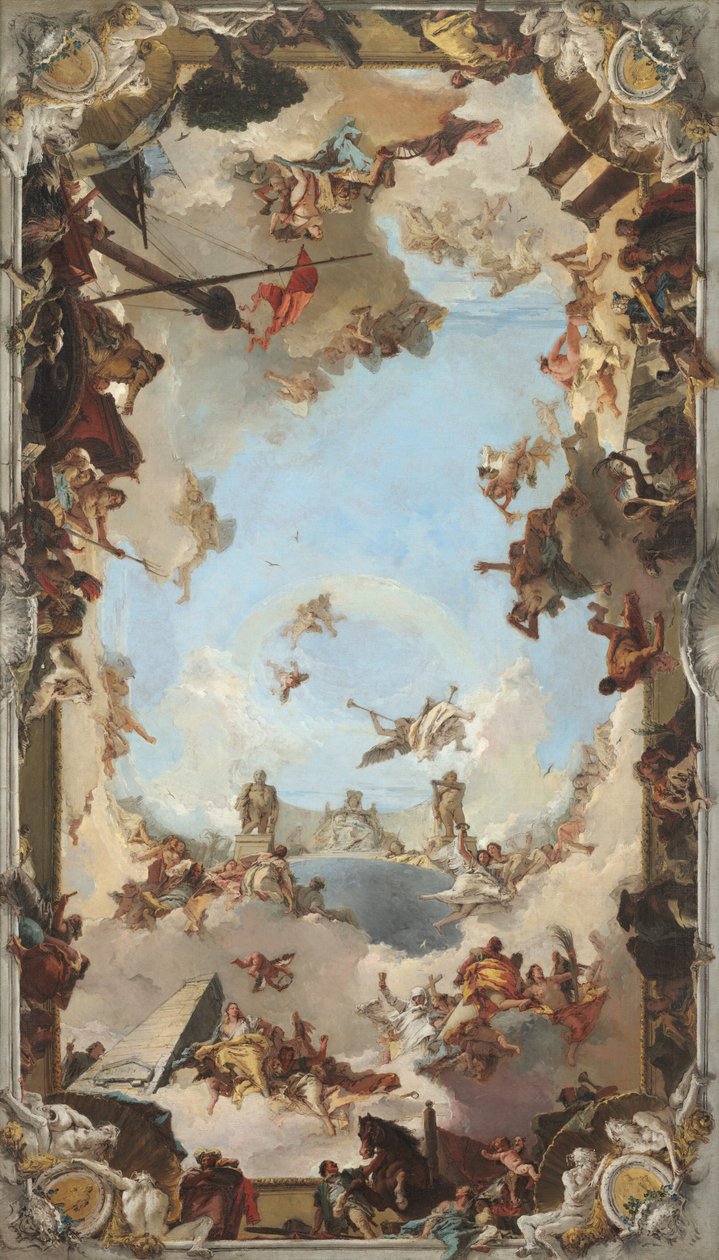 Charles III, 1762 Altında İspanyol Monarşisinin Zenginliği ve Yararları. by Giovanni Battista Tiepolo