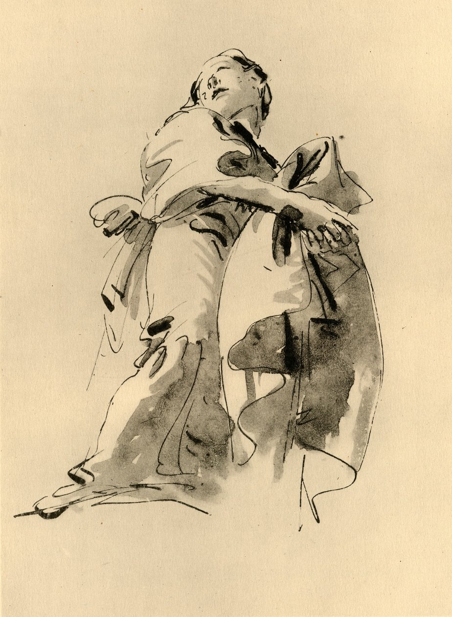 Sağa eğilen ama yukarıya bakan kadın, 18. yüzyılın ortaları, 1928 by Giovanni Battista Tiepolo