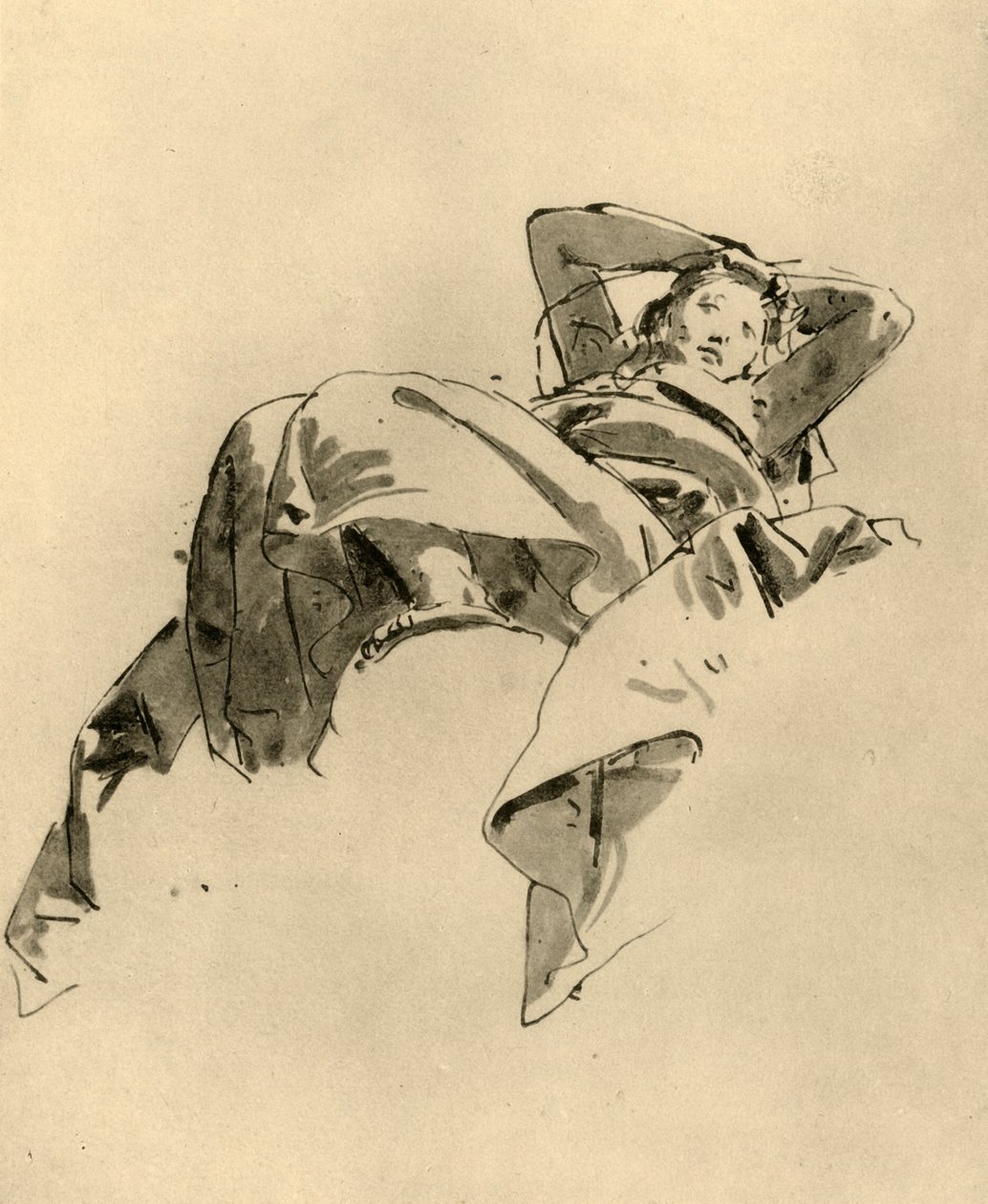 Dinlenen kadın, 18. yüzyılın ortaları, 1928 by Giovanni Battista Tiepolo