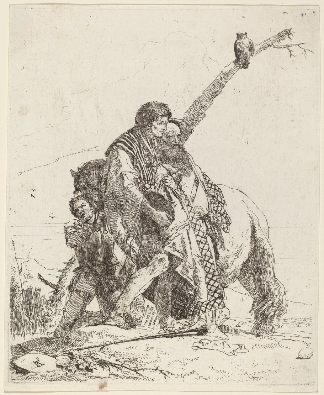 Atlı Gençlik, Adaçayı ve Görevlisi by Giovanni-Battista Tiepolo